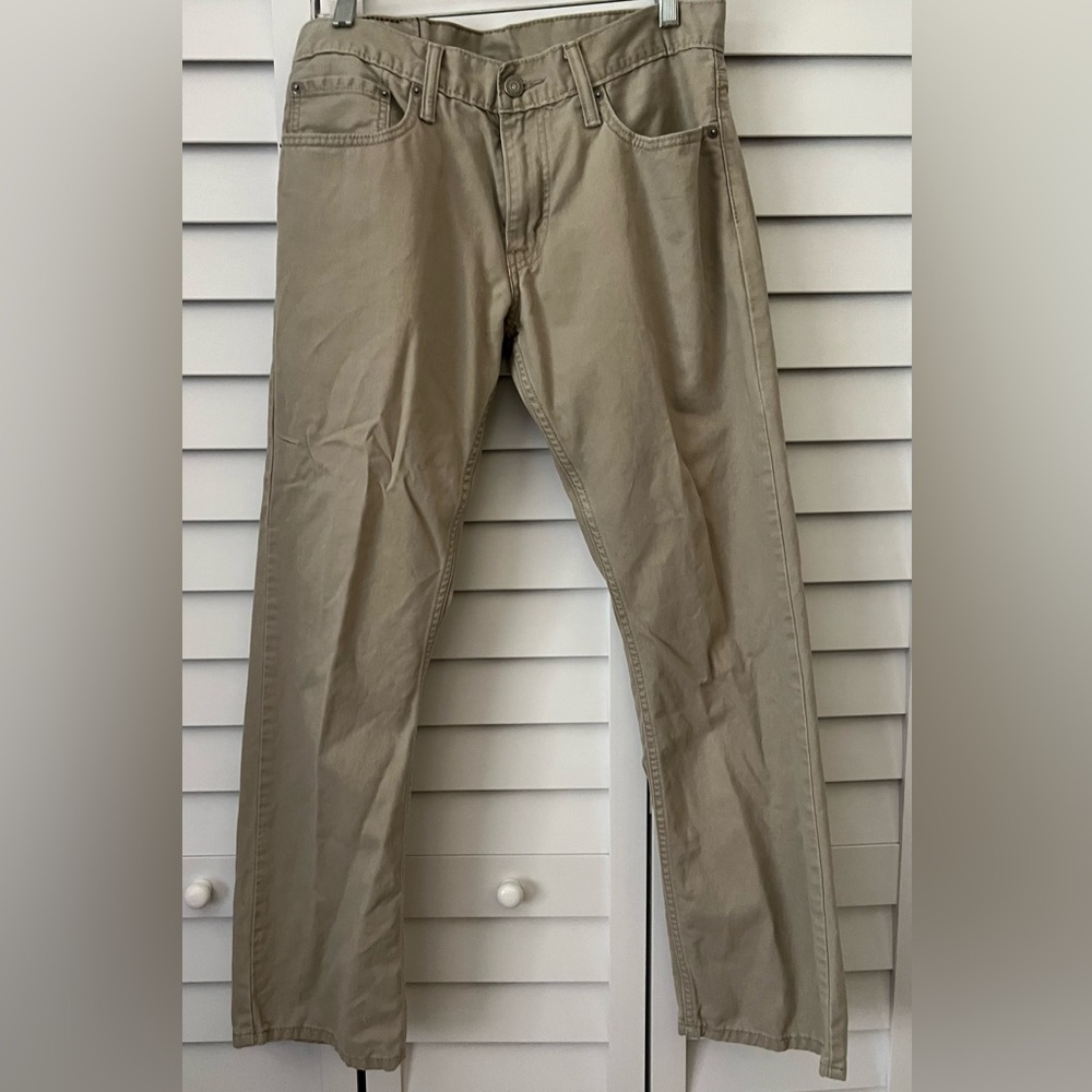 Levis 514 Jeans Mens 32x30 Khaki/Tan Straight Fit Logo Casual